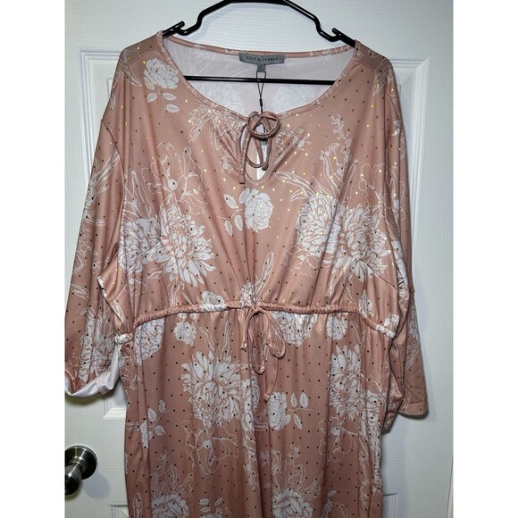 Alex & Parker Women’s Plus Size Sparkle Floral Tie Waist Dress Pink Size 2X NWT - Picture 7 of 9